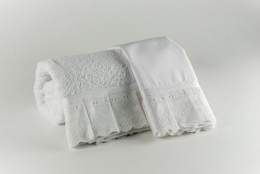 M39-28 Λαδόπανα βάπτισης κορίτσι Μ39 Λευκή Δαντέλα - Image 1