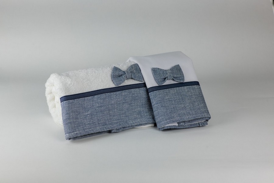 M76-28 Λαδόπανα βάπτισης αγόρι Μ76 Μπλε Γαλάζιο - Image 1