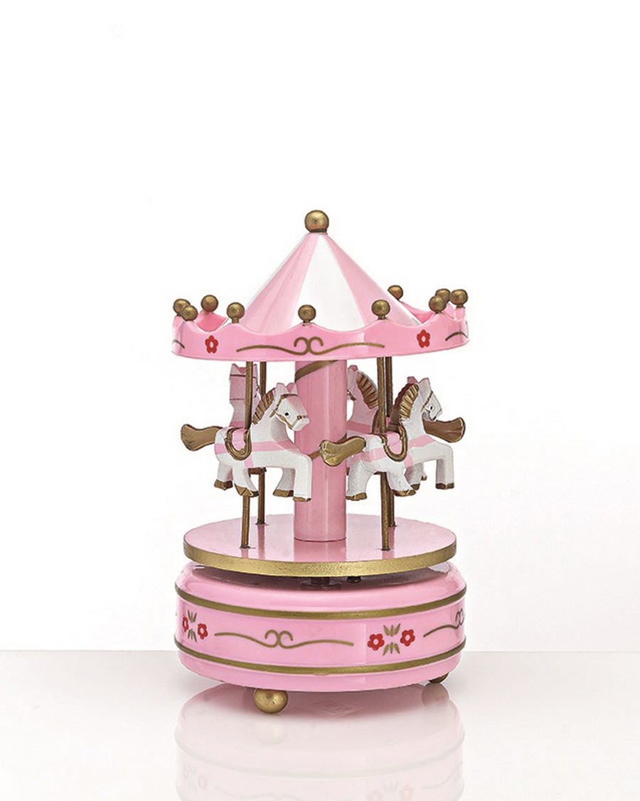 F 442 ΜΠΟΜΠΟΝΙΕΡΑ ΚΑΡΟΥΣΕΛ ΑΚΡΥΛΙΚΟ ΡΟΖ ΠΕΡΙΣΤΡΕΦΟΜΕΝΟ ΜΕ ΜΟΥΣΙΚΗ Φ11Χ17Υ - Image 1