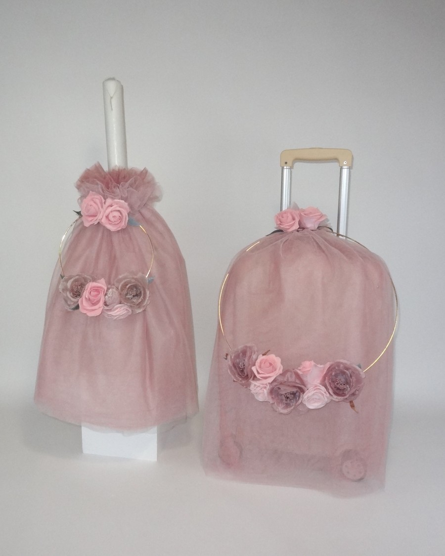 Βαπτιστικό Σετ Χρυσό Στεφάνι με Λουλούδια KK-003139