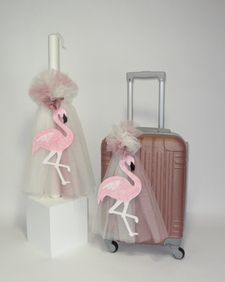 Βαλίτσα με θέμα φλαμίνγκο