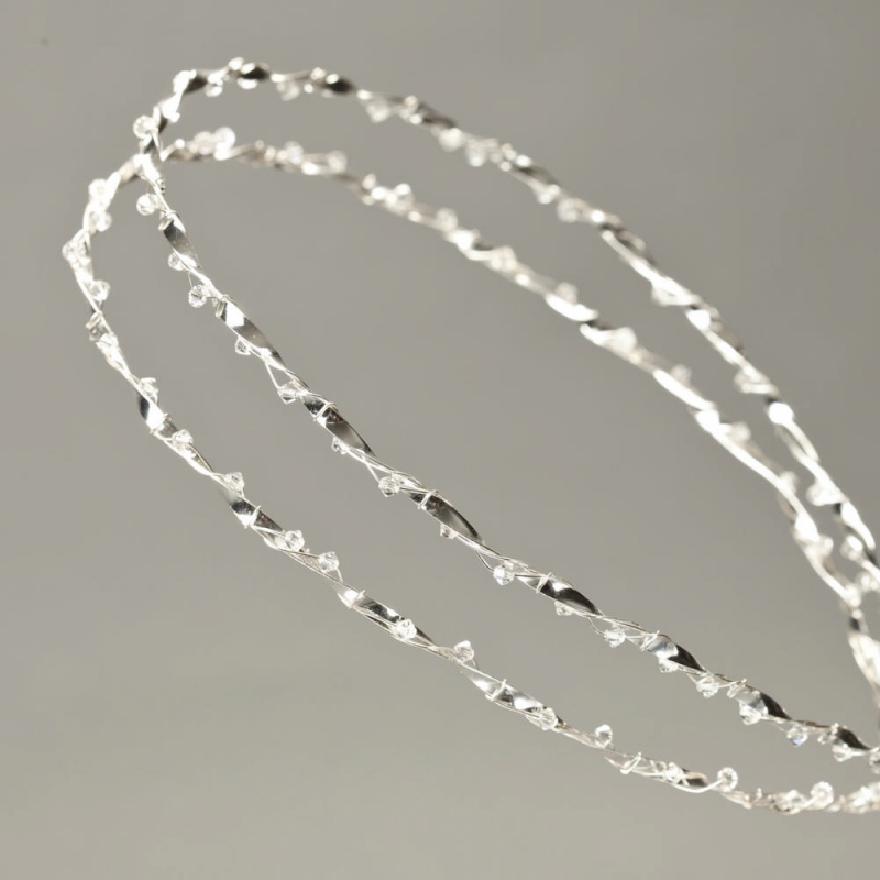 Στέφανα Γάμου Επάργυρα γυαλιστερά Ανθή s261