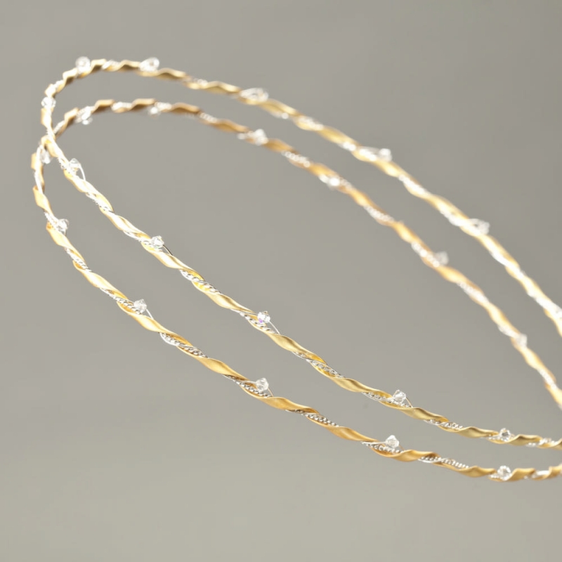 Στέφανα Γάμου Επάργυρα επιχρυσωμένα  Swarovski Αδαμαντία s185