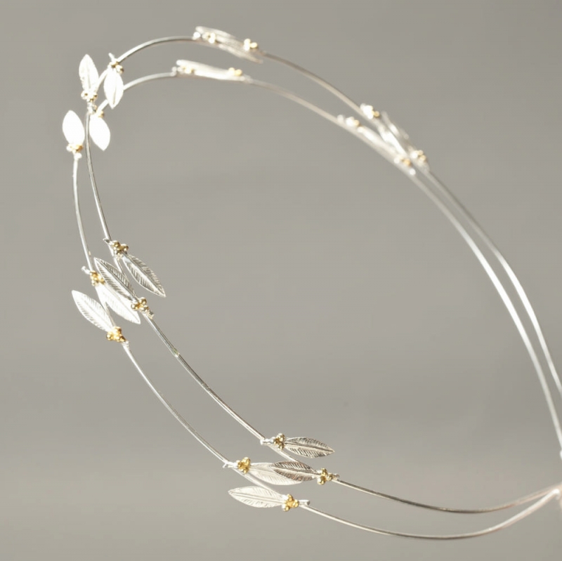 Στέφανα Γάμου Επάργυρα Ελιά s153