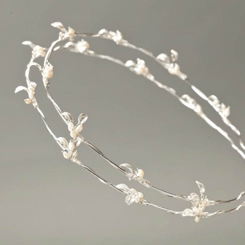 Στέφανα Γάμου Επάργυρα διπλά φύλλα s133