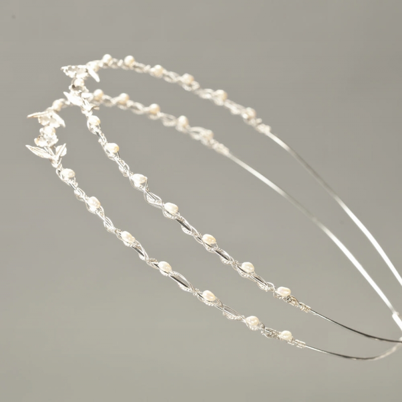 Στέφανα Γάμου Επάργυρα μαργαριτάρια Έλλη s135