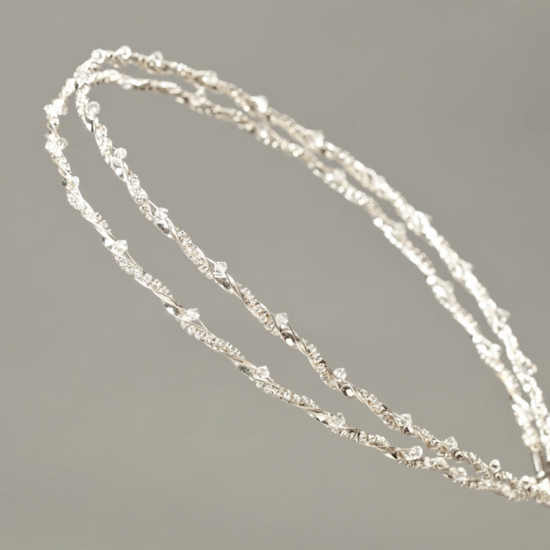 Στέφανα Γάμου Επάργυρα με στρας s238