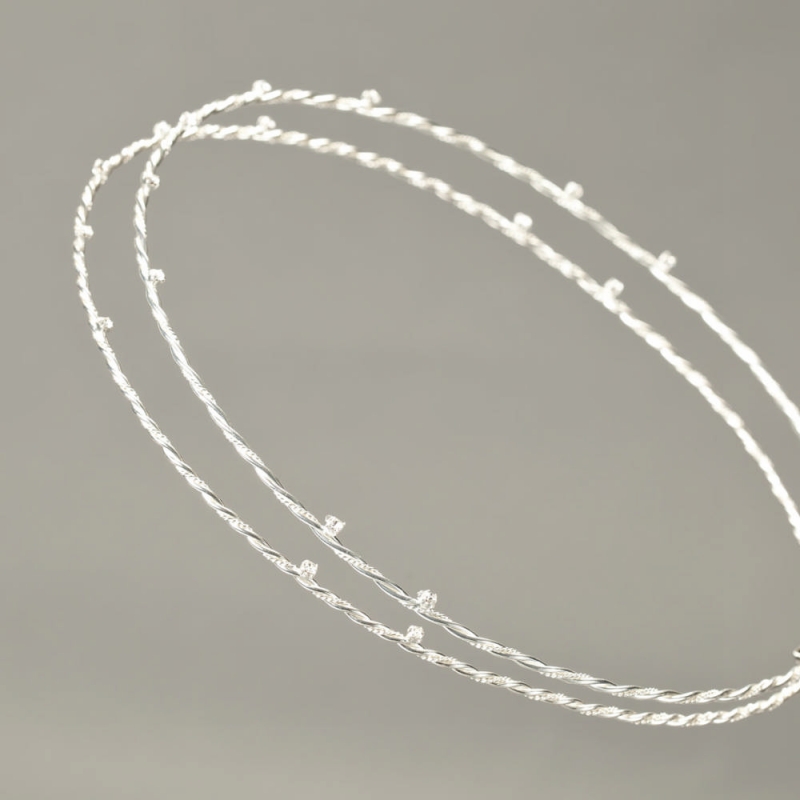 Στέφανα Γάμου Επάργυρα καστόνι-swarovski s254