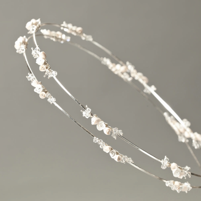 Στέφανα Γάμου Επάργυρα πορσελάνη Αντιγόνη s266