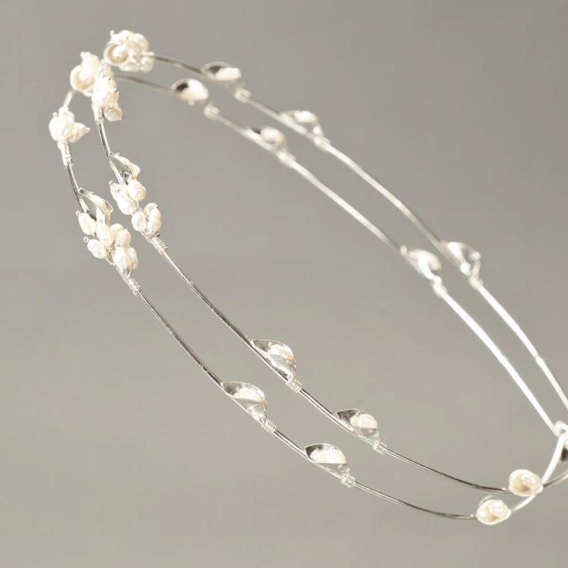 Ρομαντικά Επάργυρα στέφανα γάμου Εκάβη s104