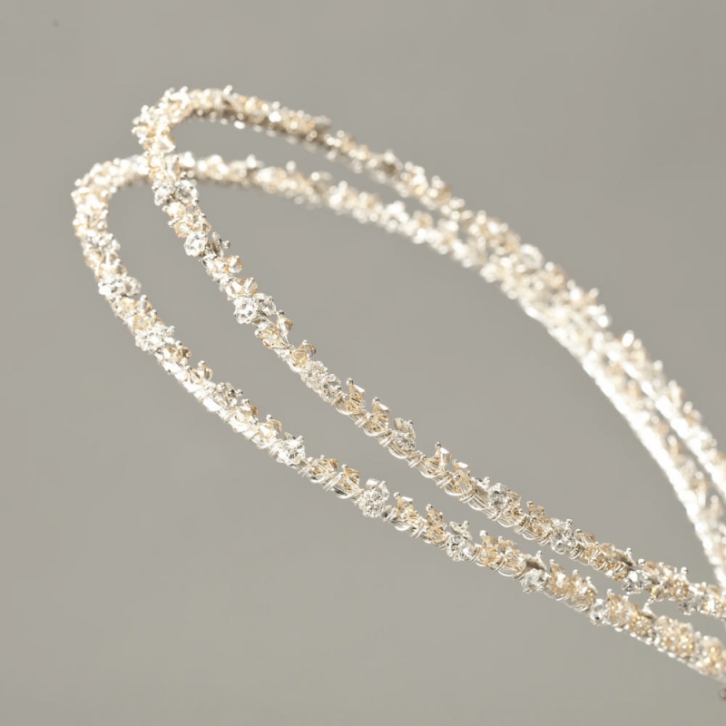 Στέφανα γάμου Επάργυρα Swarovski 2s244