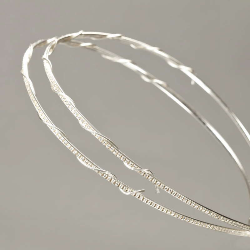 Στέφανα γάμου Επάργυρα strass Θάλεια s145