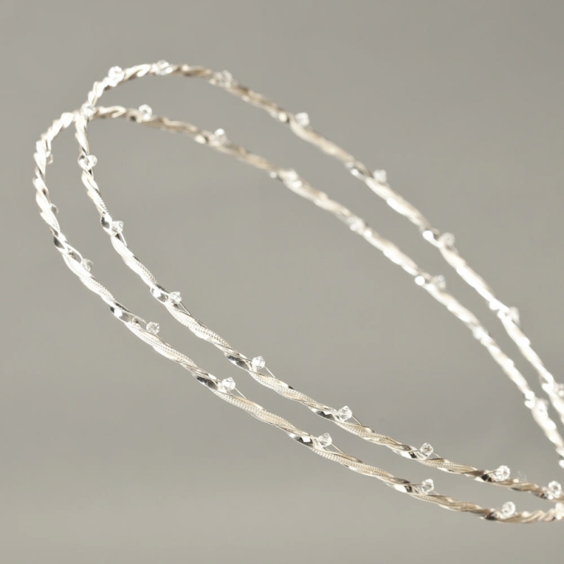 Στέφανα γάμου Επάργυρα γυαλιστερά Μαρκέλλα s280