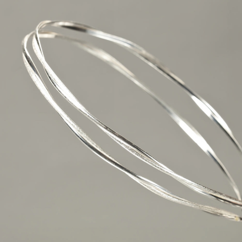 Στέφανα γάμου Επάργυρα δύο βέργες Κλειώ s209