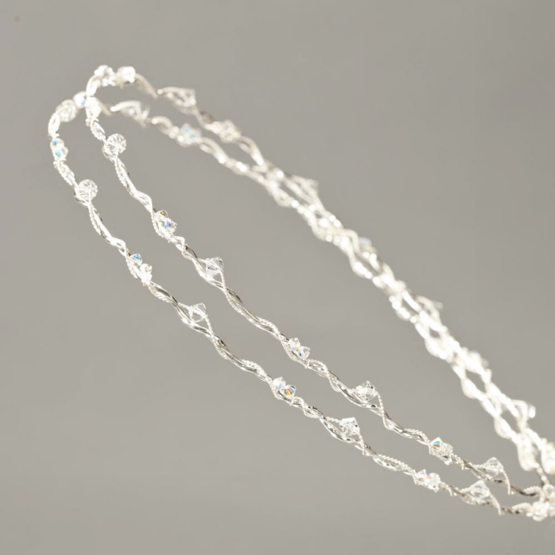 Στέφανα γάμου Επάργυρα με Swarovski Ήρα s265