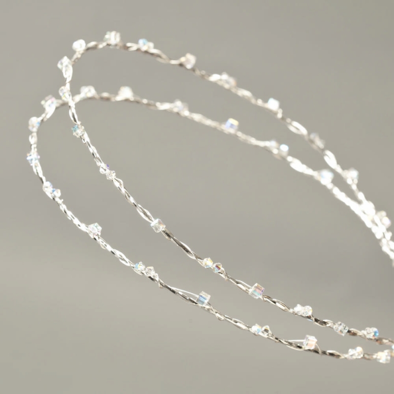 Στέφανα γάμου Επάργυρα με κύβους Swarovski s277