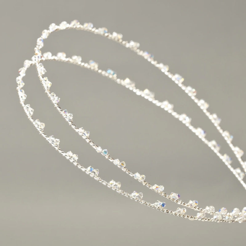 Στέφανα γάμου Επάργυρα με χρωματιστά Swarovski s129