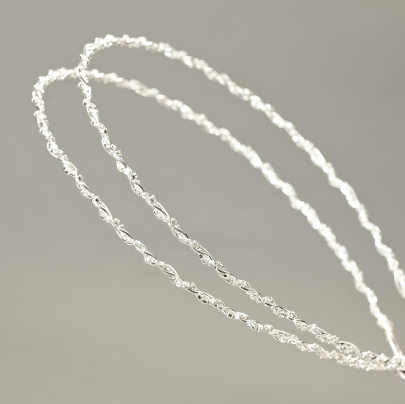 Στέφανα γάμου Επάργυρα πλεκτά Swarovski s260