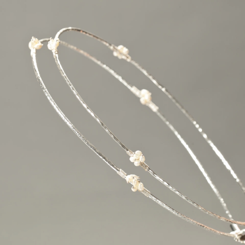 Χειροποίητα Επάργυρα στέφανα Γαλήνη s123