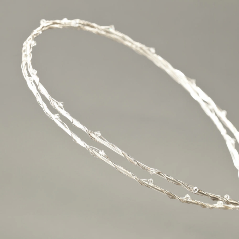 Χειροποίητα Επάργυρα στέφανα αμμοβολή Ιουλία s131