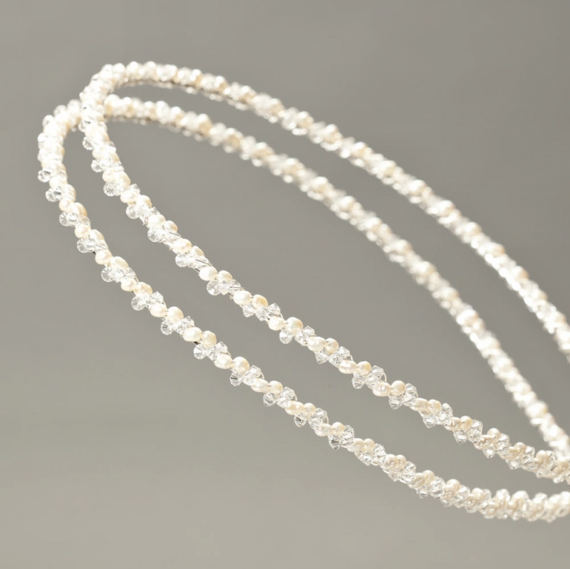 Στέφανα Γάμου Επάργυρα μαργαριτάρια swarovski s241