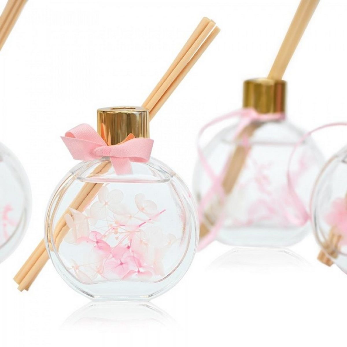 Μπομπονιέρα Αρωματικό χώρου με αποξηραμένα ροζ λουλούδια και άρωμα Lilly & Lotus 60ml. ST00722 - Image 2