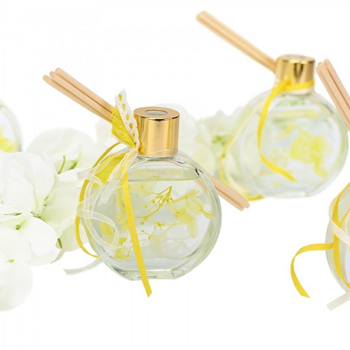 Μπομπονιέρα Αρωματικό χώρου με αποξηραμένα κίτρινα λουλούδια και άρωμα versailles garden 60ml. ST00721 - Image 2