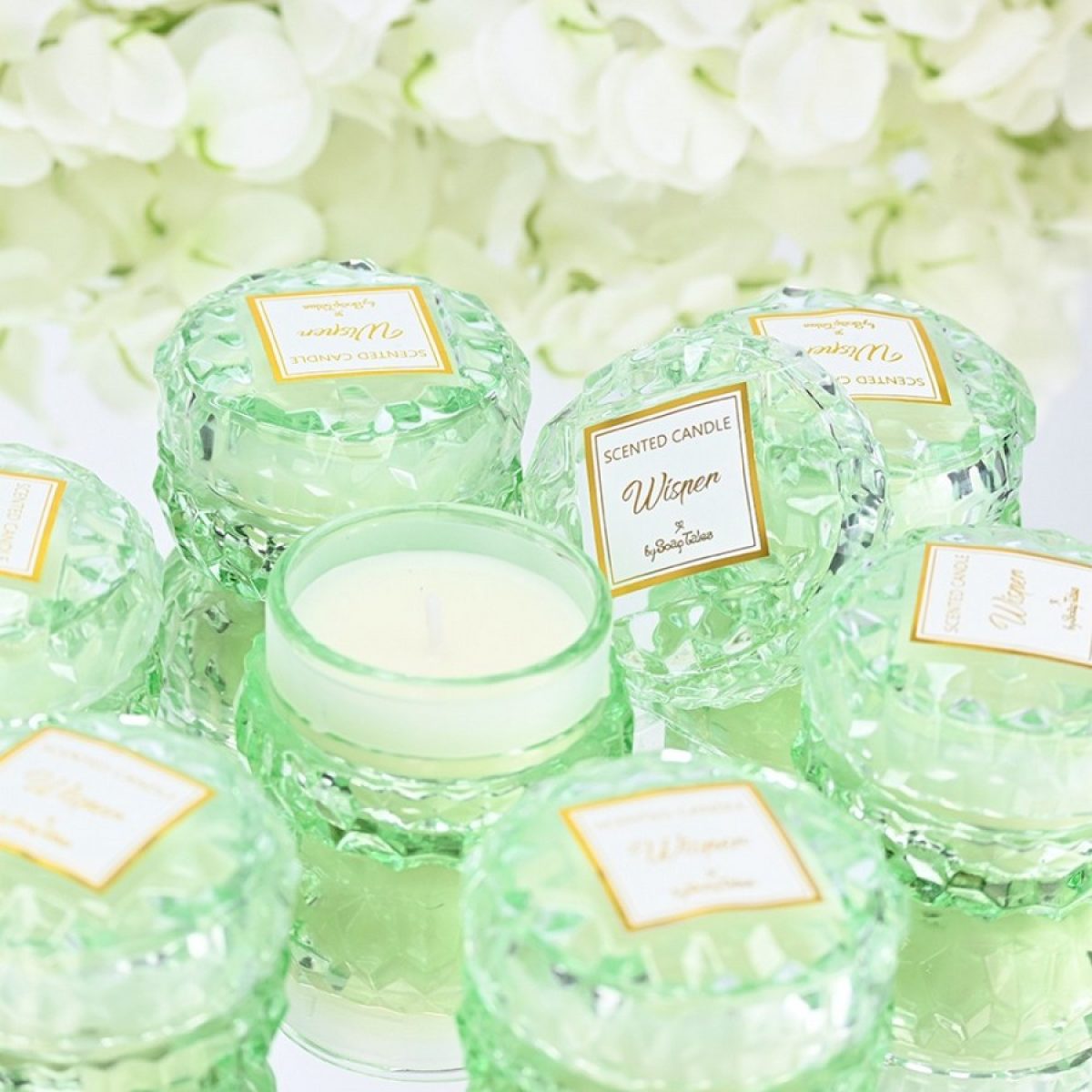 Μπομπονιέρα Αρωματικό κερί στρογγυλό βεραμάν με άρωμα Wisper 50gr. ST00625 - Image 2