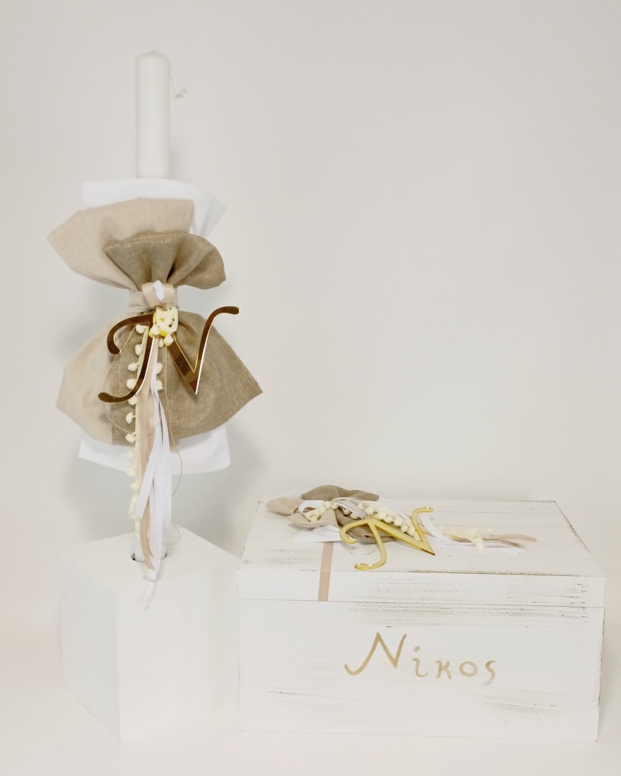 Βαπτιστικό Σετ Μονόγραμμα και Όνομα KK-003111