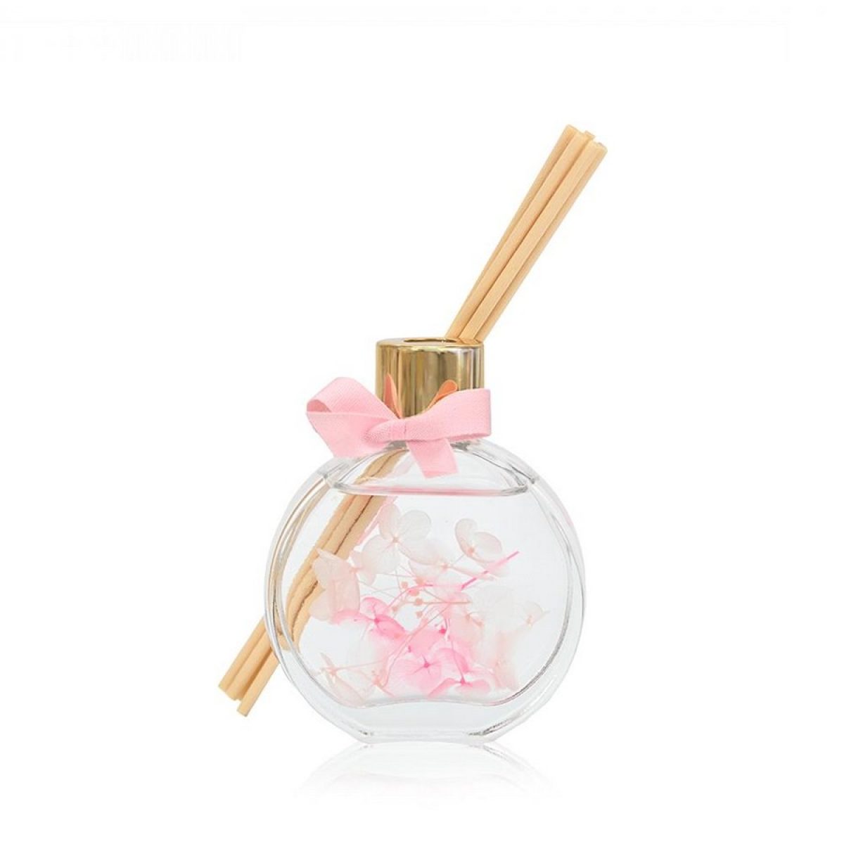 Μπομπονιέρα Αρωματικό χώρου με αποξηραμένα ροζ λουλούδια και άρωμα Lilly & Lotus 60ml. ST00722