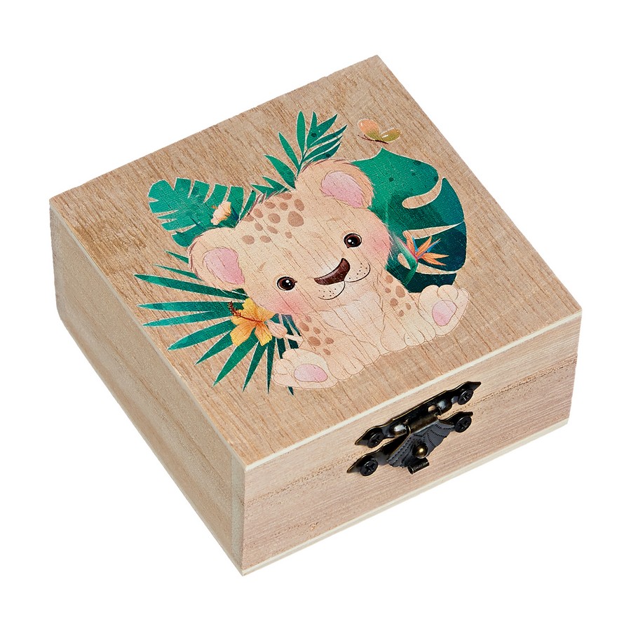 Μπομπονιέρα Βάπτισης Κουτάκι με Εκτύπωση 8x8x4cm Τιγράκι