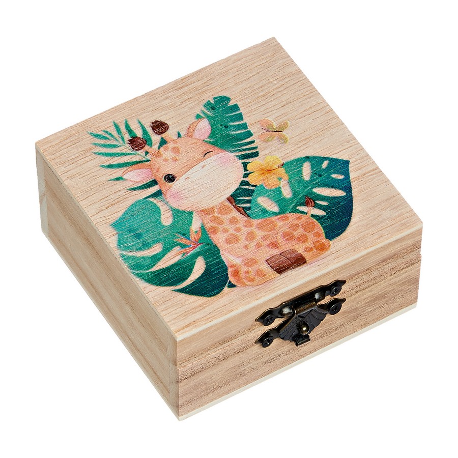 Μπομπονιέρα Βάπτισης Κουτάκι με Εκτύπωση 8x8x4cm Καμηλοπάρδαλη