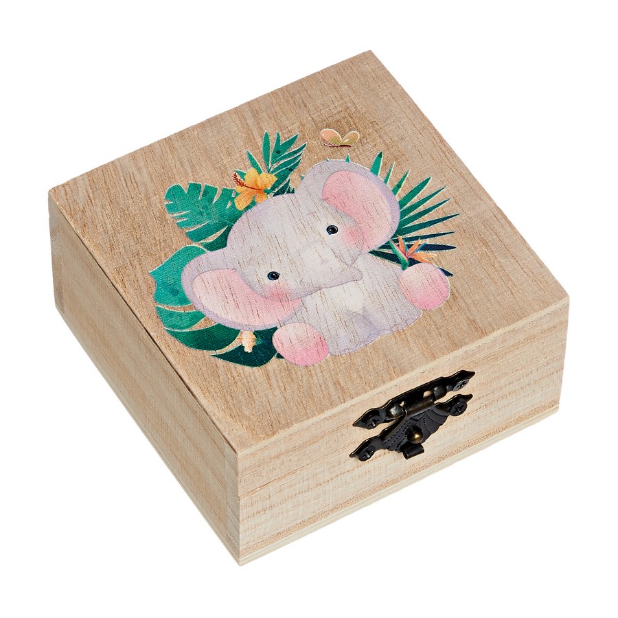 Μπομπονιέρα Βάπτισης Κουτάκι με Εκτύπωση 8x8x4cm Ελέφαντας