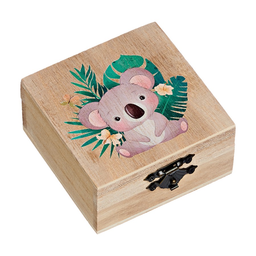 Μπομπονιέρα Βάπτισης Κουτάκι με Εκτύπωση 8x8x4cm Κοάλα