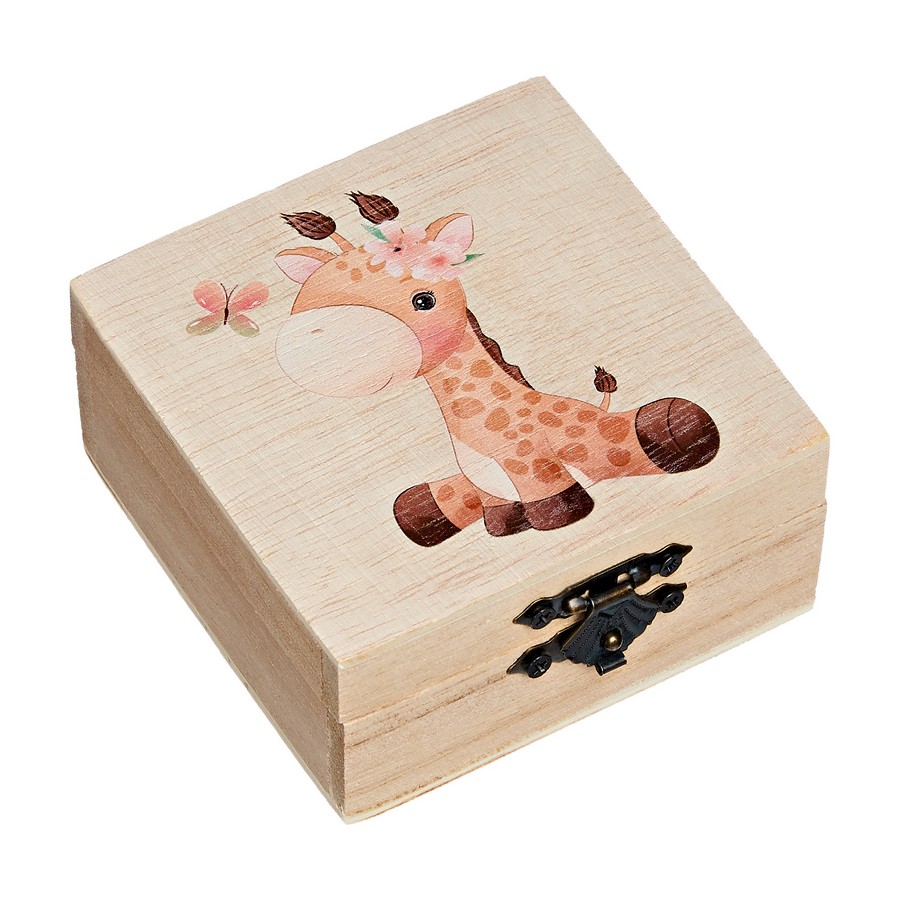 Μπομπονιέρα Βάπτισης Κουτάκι με Εκτύπωση 8x8x4cm Καμηλοπάρδαλη