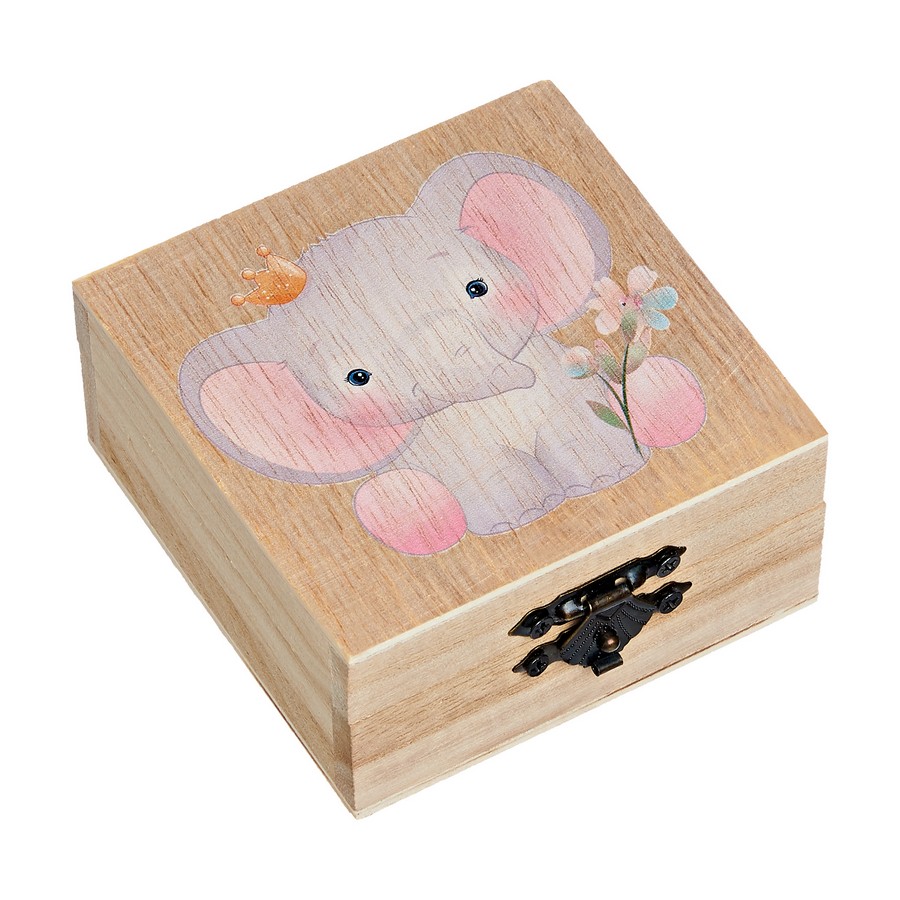 Μπομπονιέρα Βάπτισης Κουτάκι με Εκτύπωση 8x8x4cm Ελέφαντας