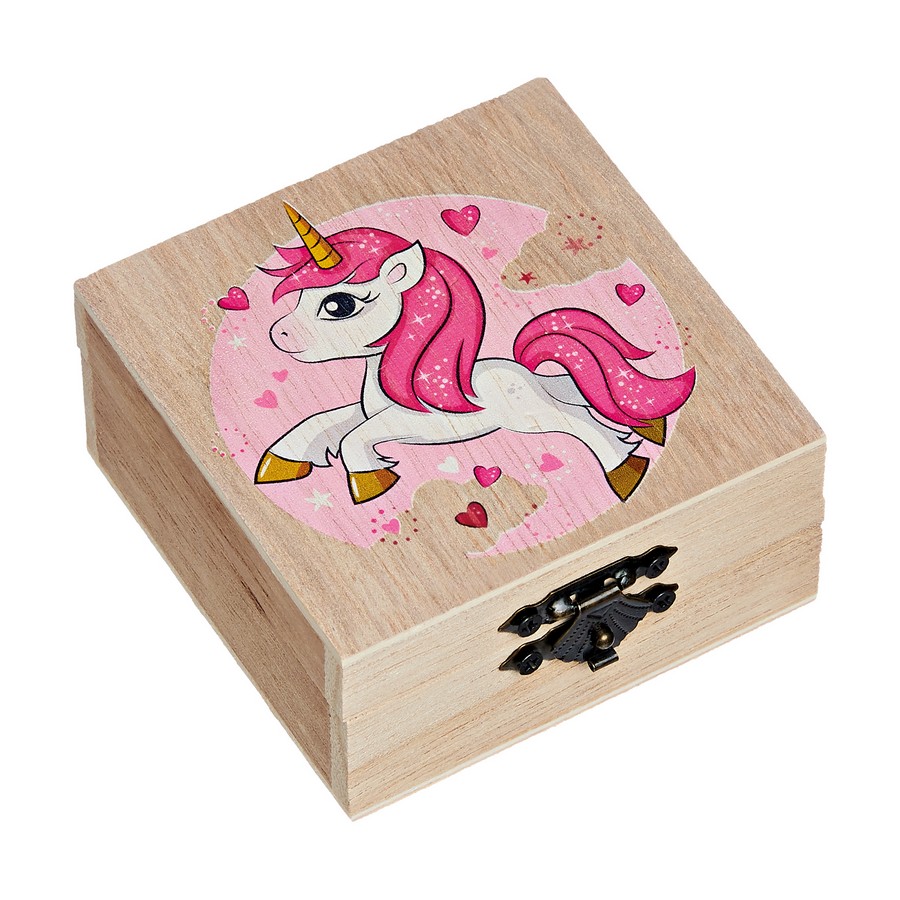 Μπομπονιέρα Βάπτισης Κουτάκι με Εκτύπωση 8x8x4cm Μονόκερος