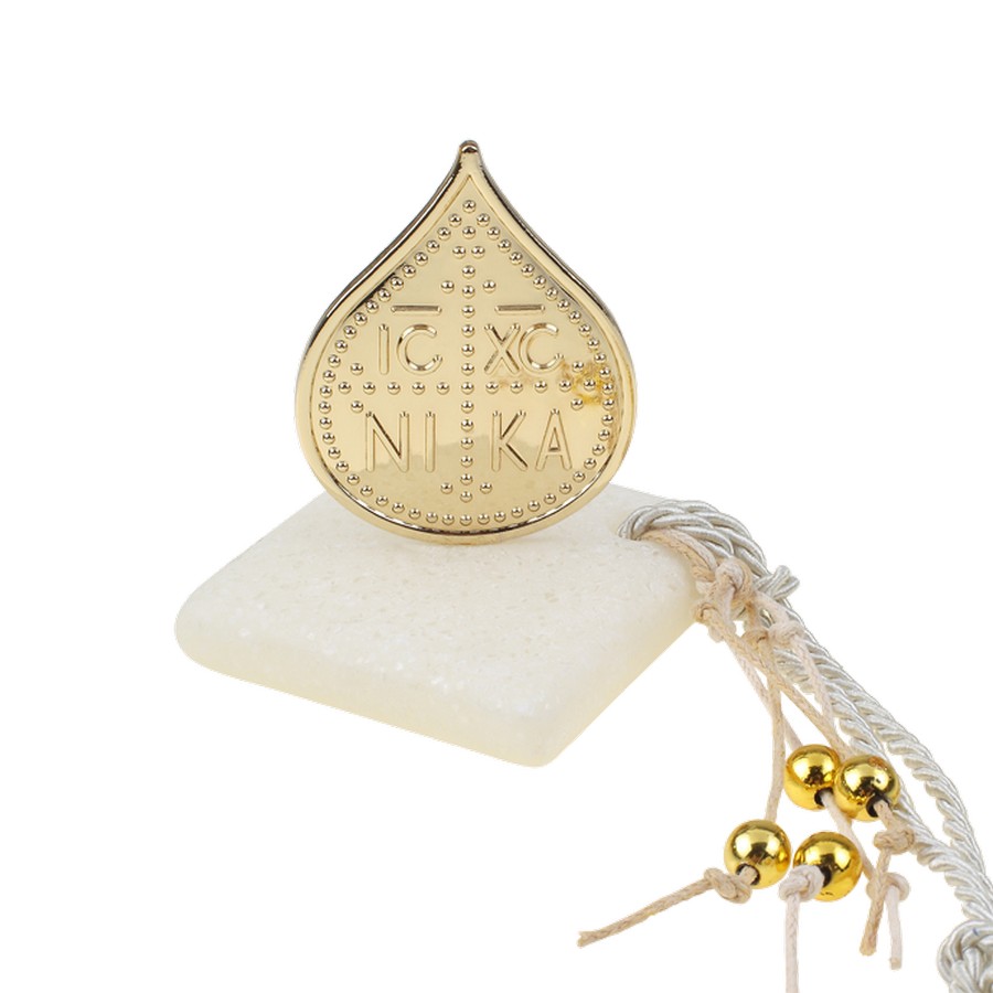 Μπομπονιέρα Γάμου-Βάπτισης Κωνσταντινάτο σε Πέτρα 2213 (Υ 6,5cm Χ Π 5,5cm)