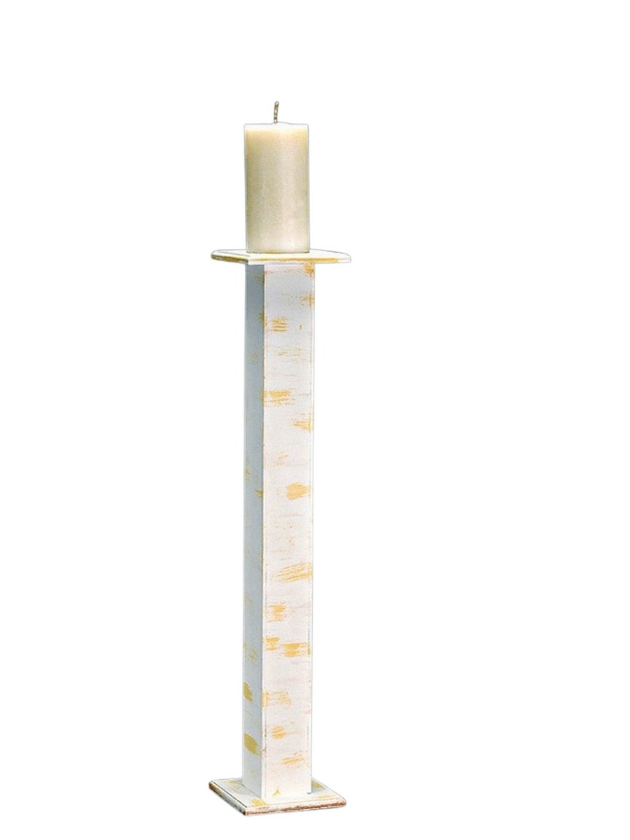 Λαμπάδες Γάμου Ξύλινη Βάση 10Χ10Χ110CM Ζευγάρι