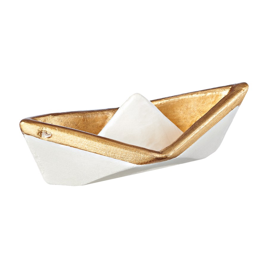 Κεραμικές Μπομπονιέρες  Καραβάκι 10x5x3cm Χρυσό