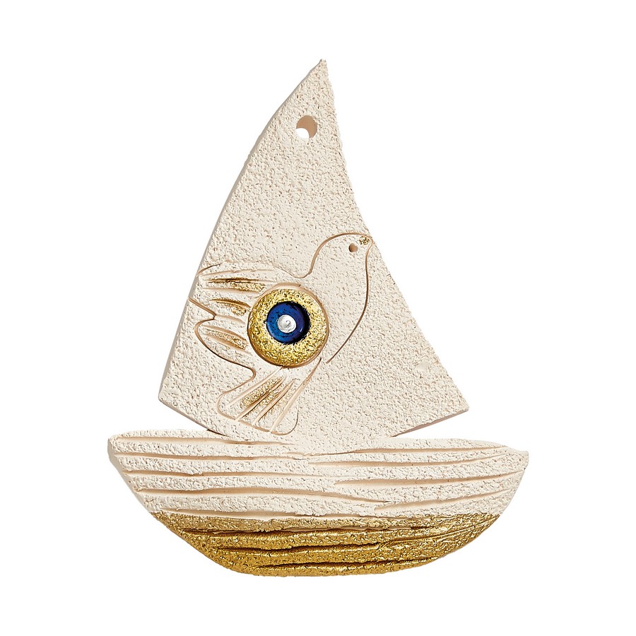 Κεραμικές Μπομπονιέρες Καραβάκι 8x10cm