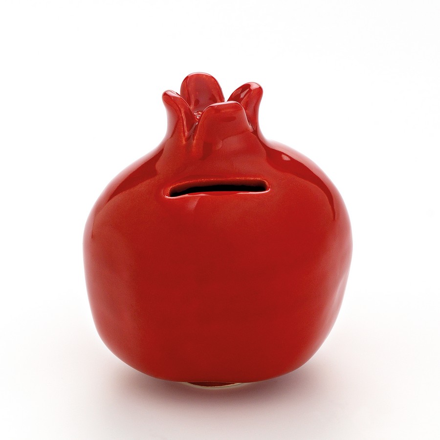 Κεραμικός Κουμπαράς Ρόδι Κόκκινο 8x10