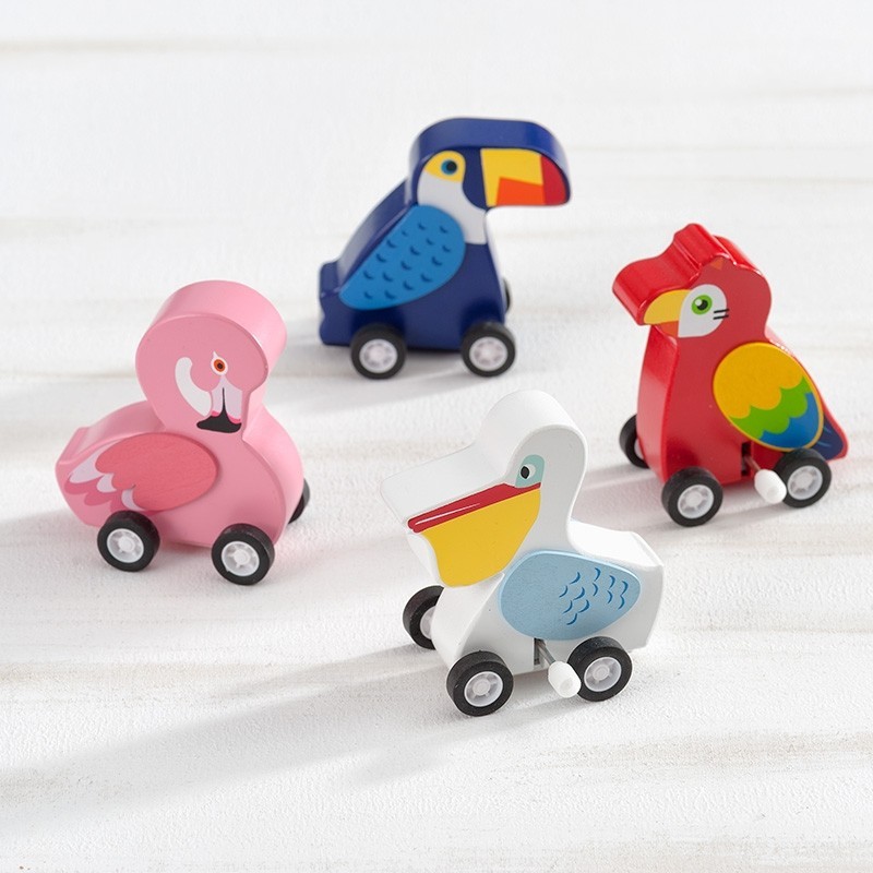 Μπομπονιέρα Βάπτισης Ξύλινα κουρδιστά πουλιά