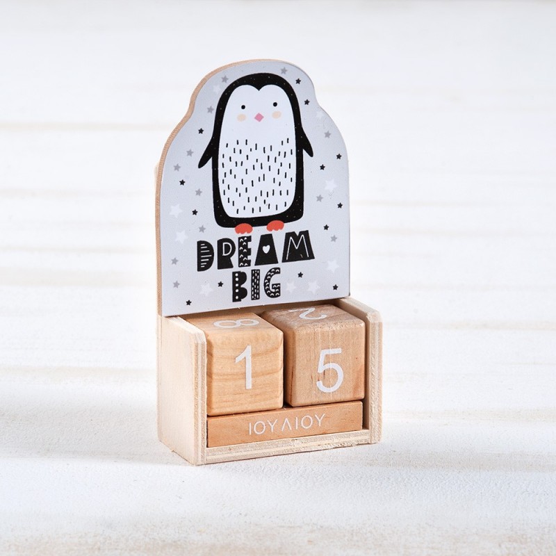 Ξύλινο ημερολόγιο Πιγκουίνος