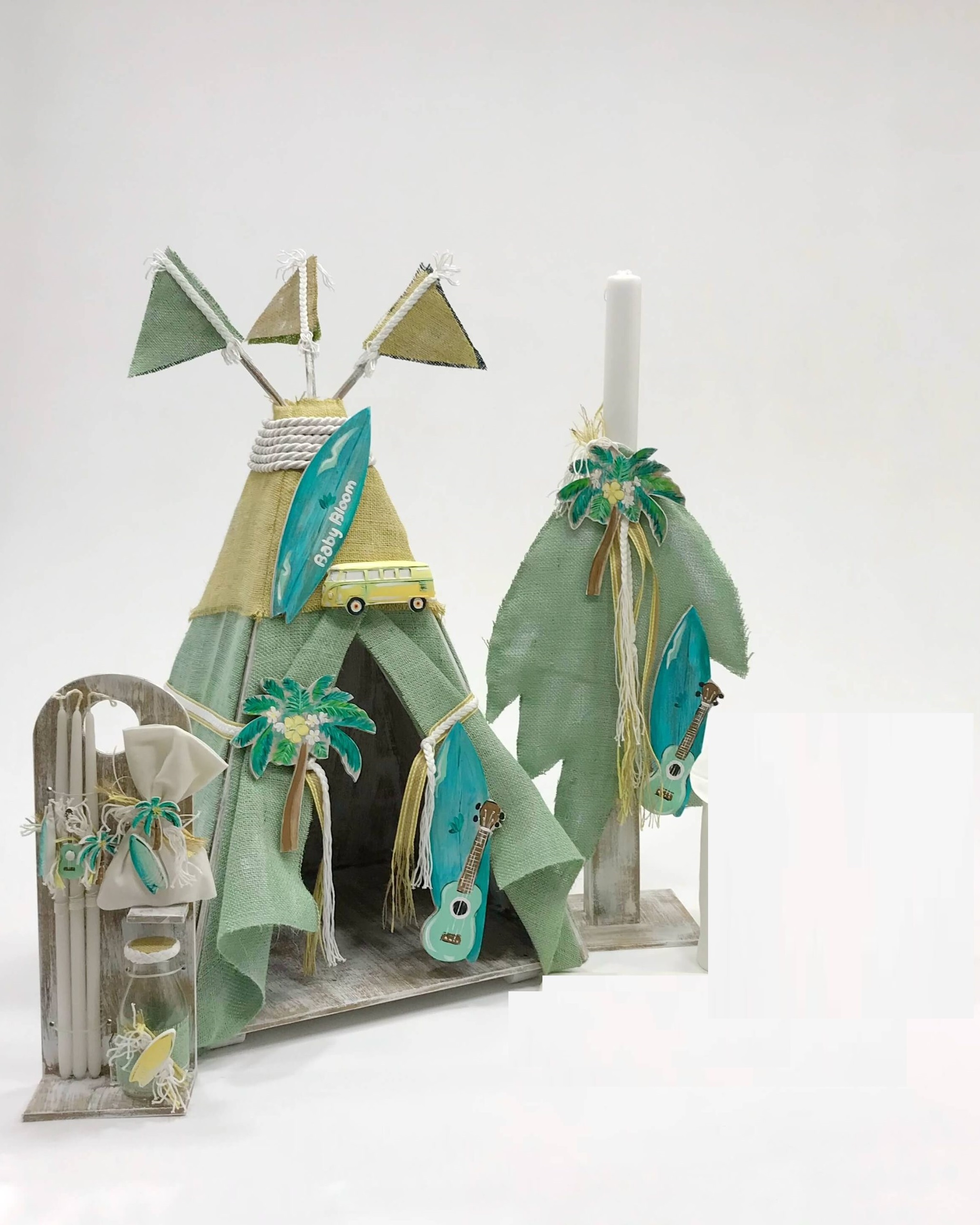 Βαπτιστικό Σετ Ocean Vibes με χρώματα βεραμάν A18-029.