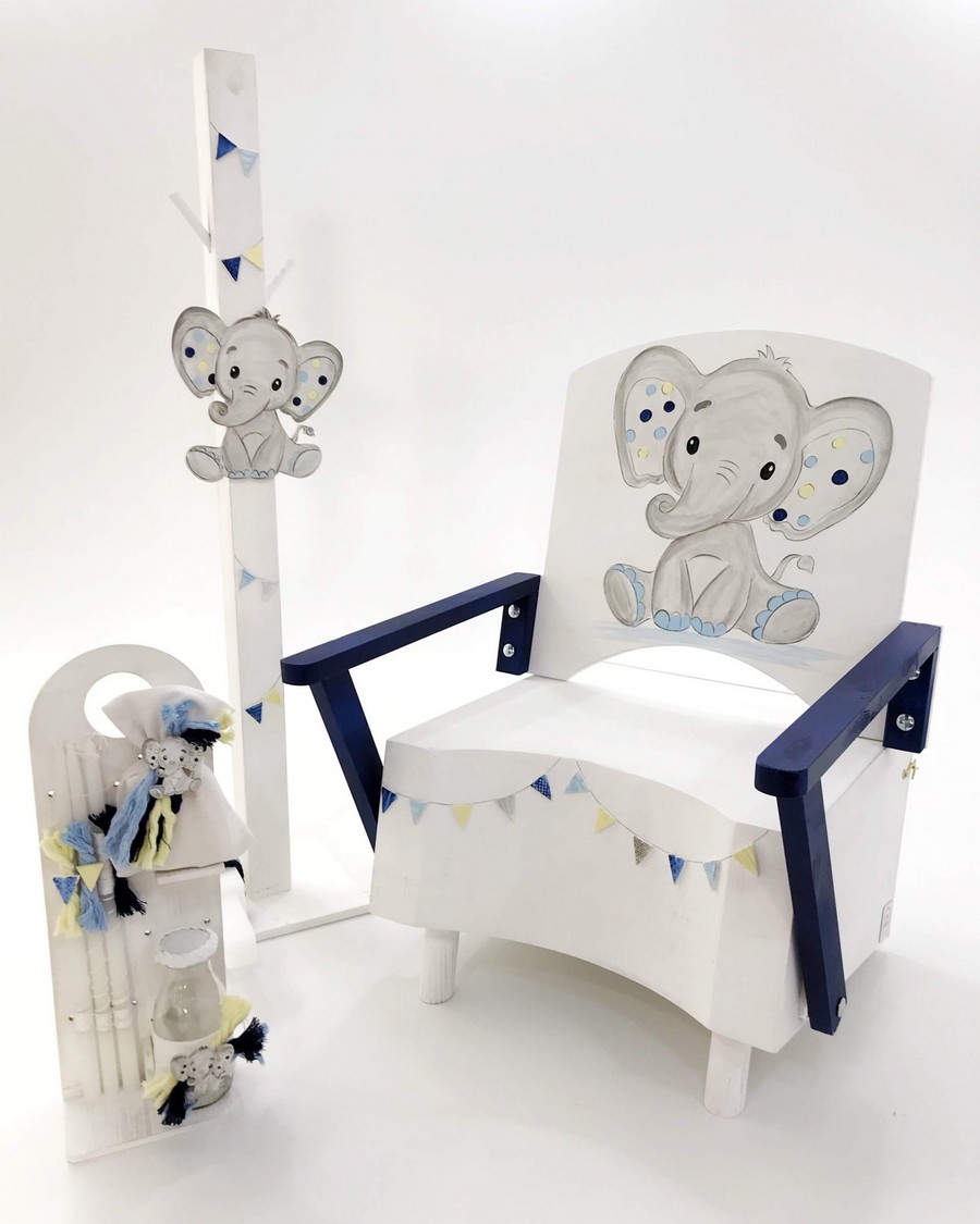 Βαπτιστικό Σετ Little Elephant με χρώματα γκρι μπλε A19-020