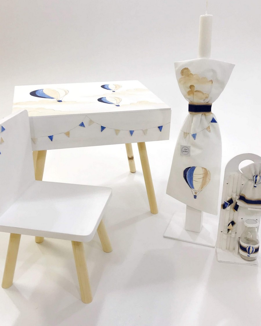 Βαπτιστικό Σετ Up In The Air με χρώματα μπλε λευκό