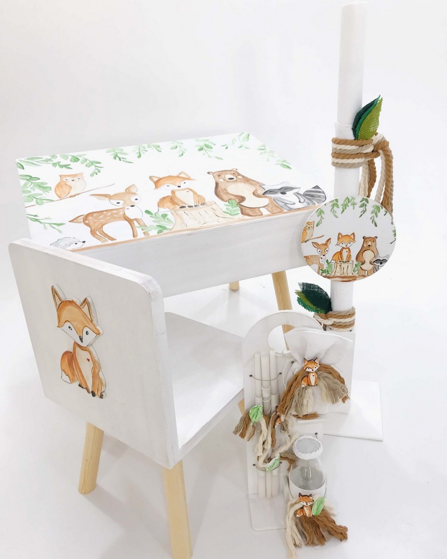 Βαπτιστικό Σετ Forest με χρώματα καφέ και πράσινο.