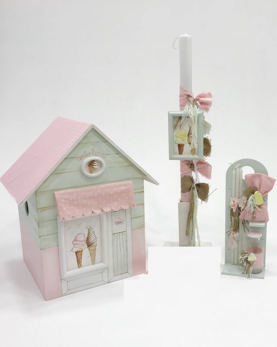 Βαπτιστικό Σετ All You Need Is IceCream με χρώματα μέντα και ροζ K18-009