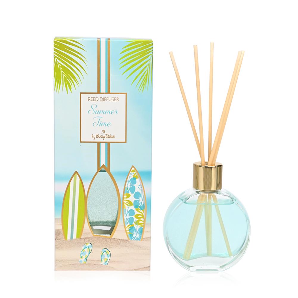 2366-1000x1000 Μπομπονιέρα Αρωματικό χώρου surf summer time 60ml με χρώμα σιέλ. - Image 1